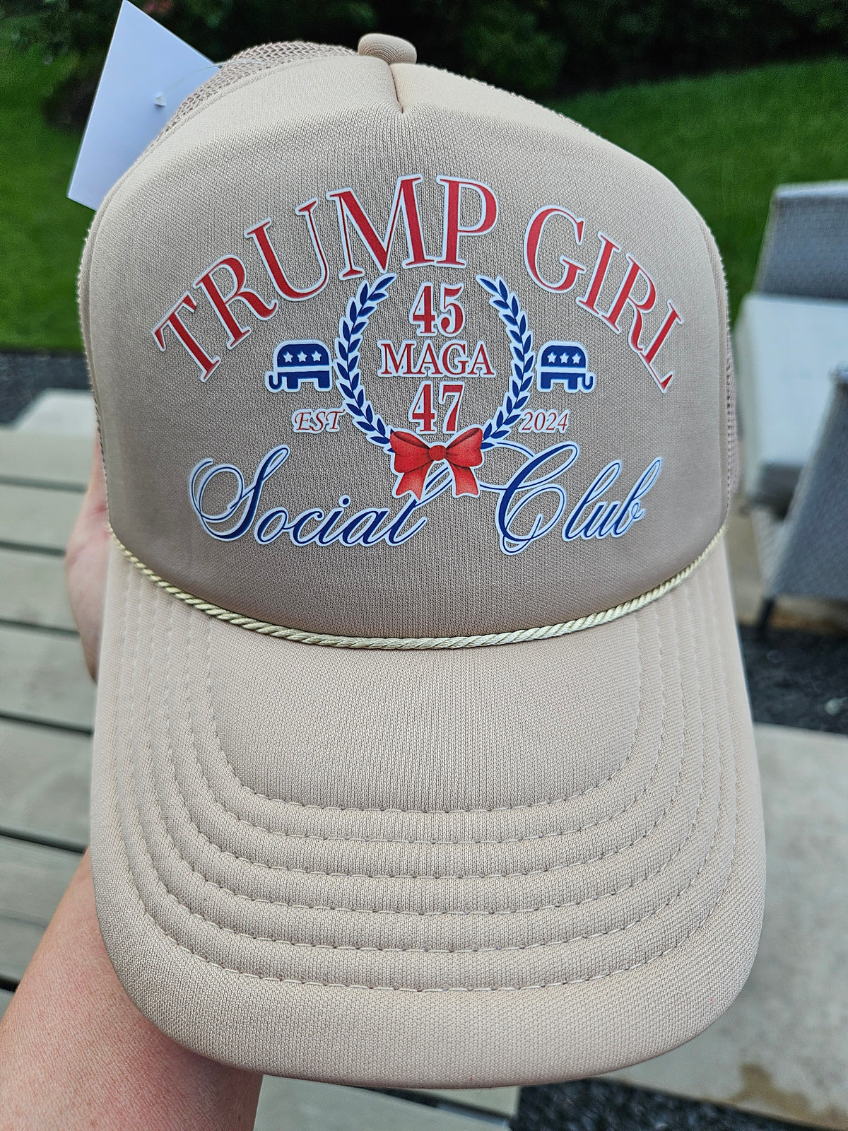 Trump Girl Social Club - Tan Foam Trucker Cap | Shop Sweet 