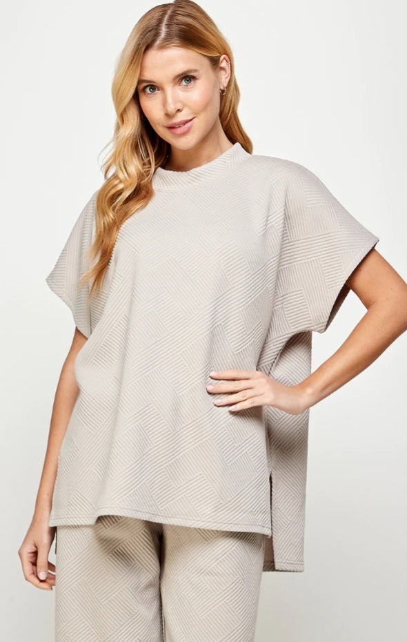 Textured Sweats Set - Oatmeal