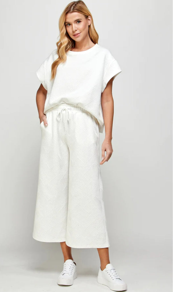 Textured Sweats Set - White