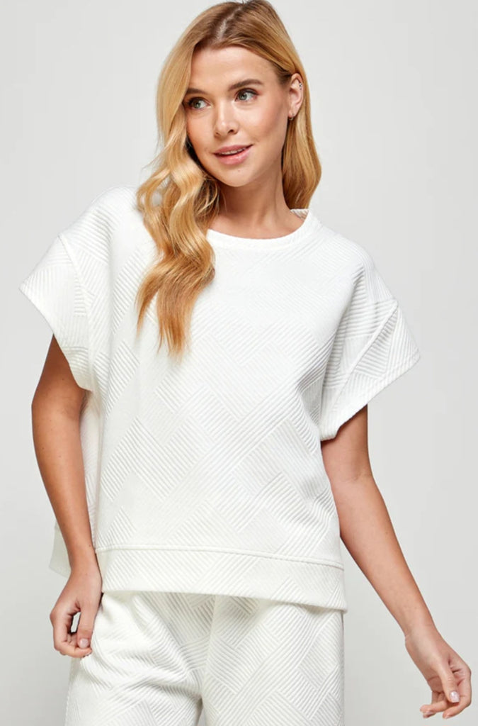 Textured Sweats Set - White