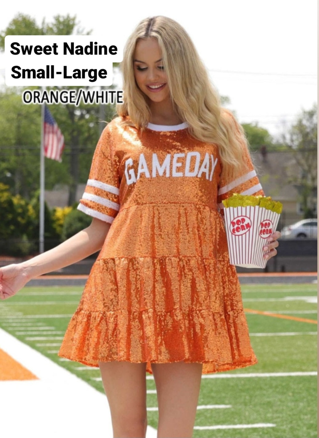 orange gameday dress Vibrant neon orange fabric POV: you found the Bad to the Bone Hot COLOR:PINK