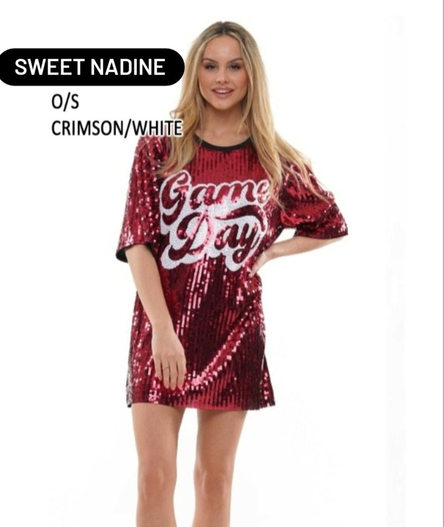 GAME DAY Dress - Crimson Red/White | Shop Sweet Nadine GAME DAY Dress - Crimson Red/White | Shop Sweet Nadine