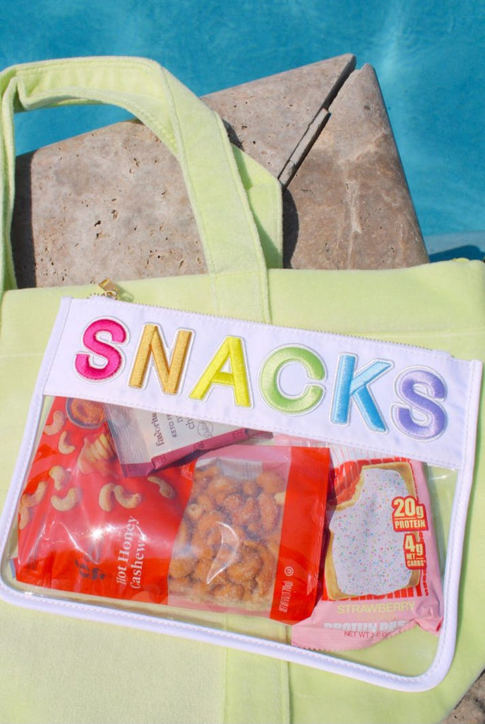 SNACKS clear pouch - White