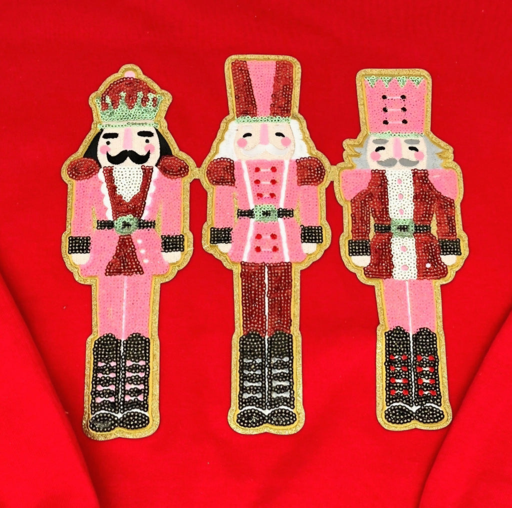 Red Trio Nutcracker w/ Bow Sweatshirt