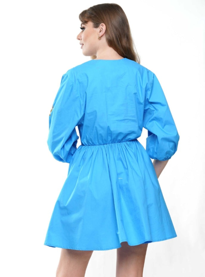 Poplin Booze Dress - Blue